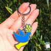 Брелок металевий двосторонній Голуб Миру. Ручна робота